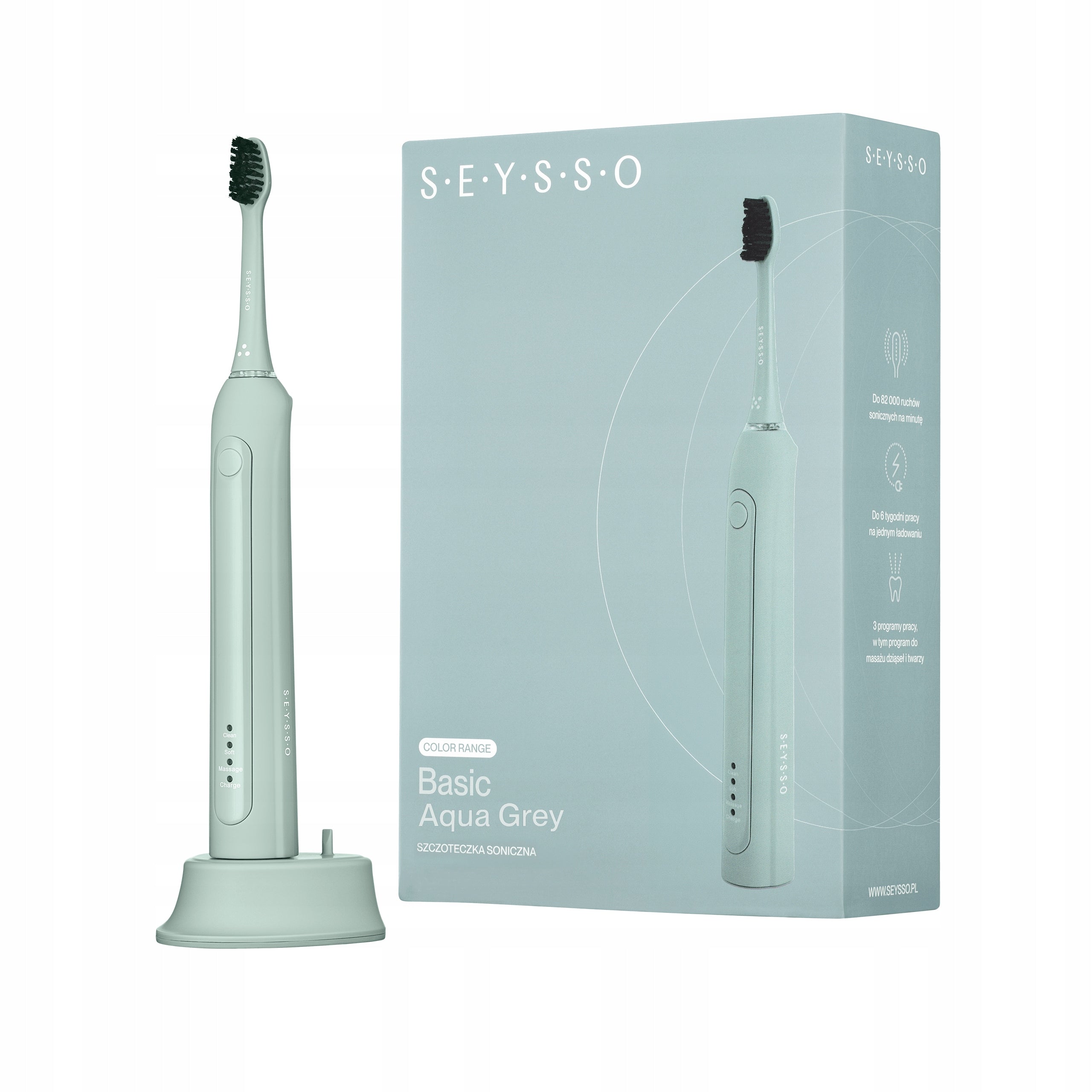 SEYSSO BASIC Aqua Grey Sonic Toothbrush