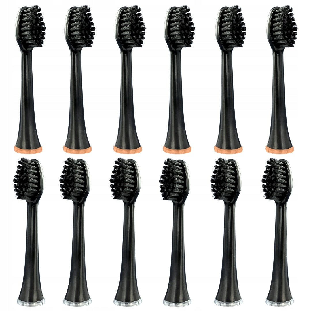 SEYSSO Carbon Basic Professional Toothbrush Tips Replacement Black