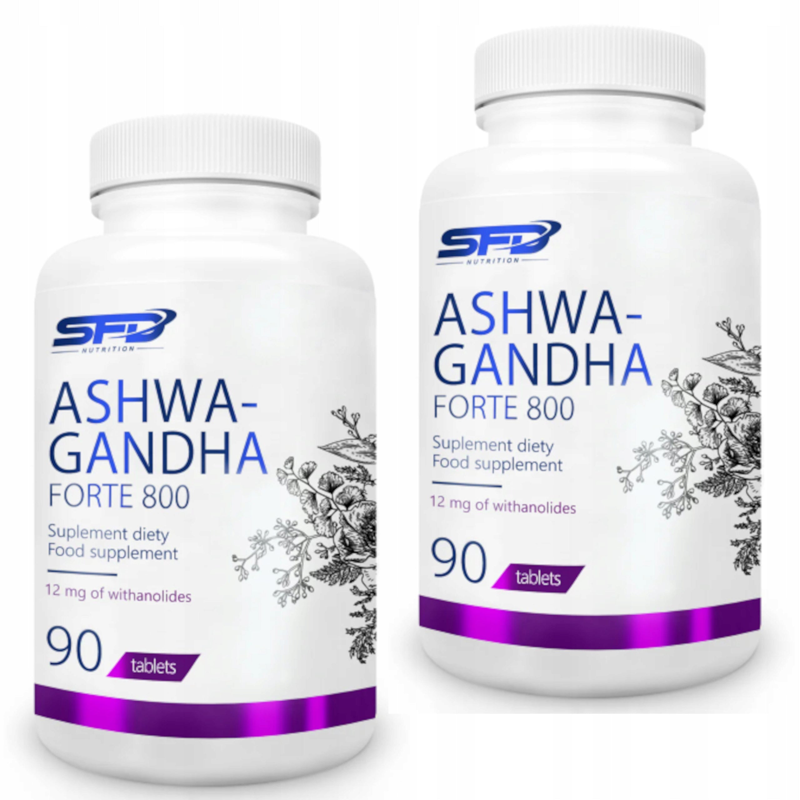 SFD ASHWAGANDHA FORTE 800 mg 180 tab. GINSENG STRESS RELAXATION NERVES IMMUNITY