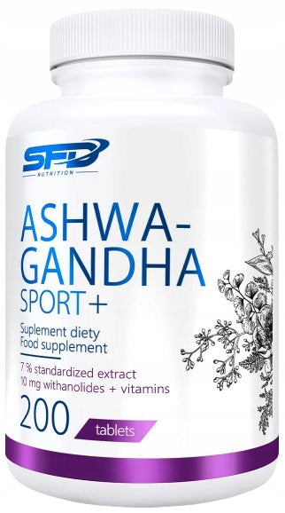SFD ASHWAGANDHA SPORT+ 200TAB STRESS RELAXATION CALCIUM B6 B12 RELAXATION CALM NERVES