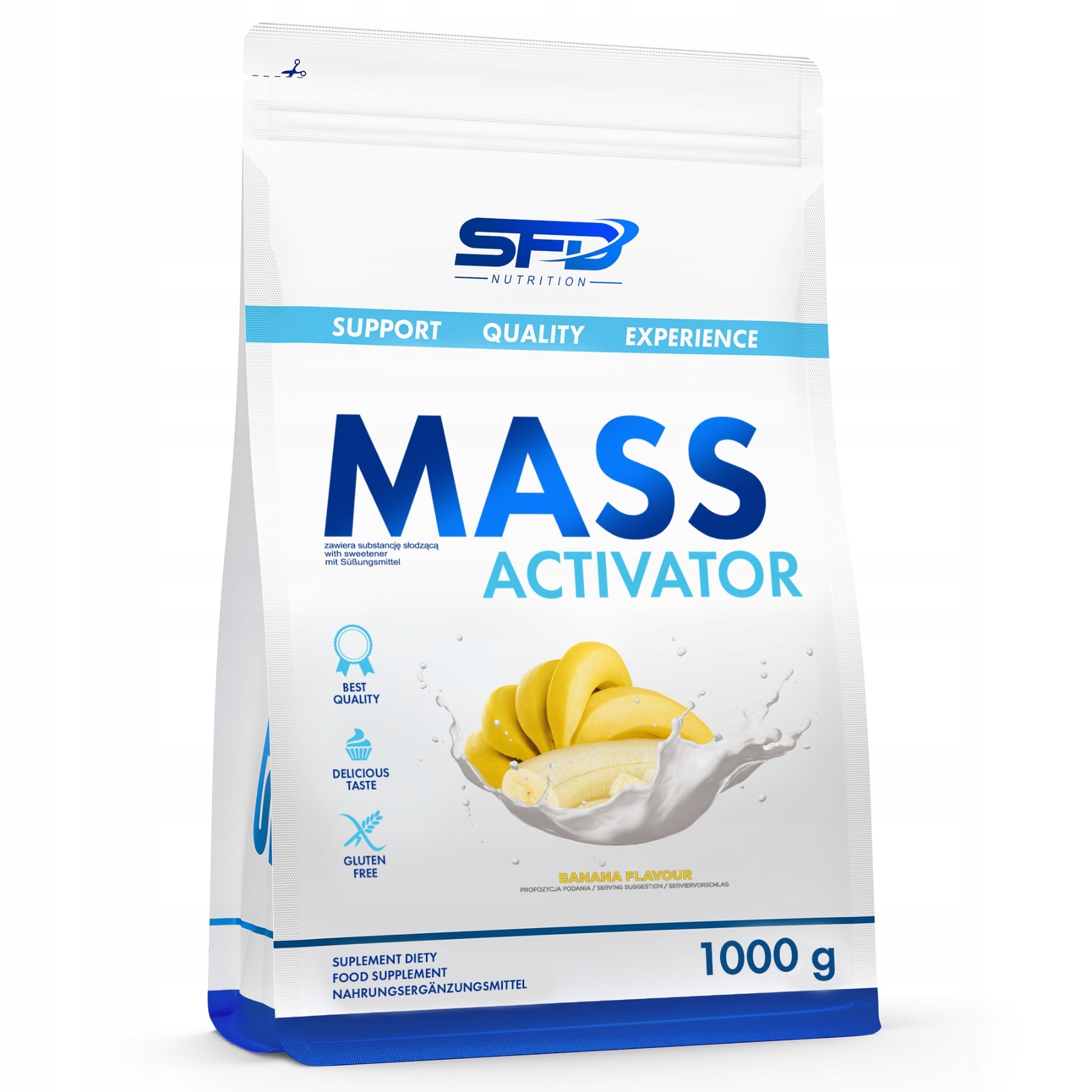 SFD MASS ACTIVATOR 1000G BANANA GAINER PROTEIN CARBOHYDRATES MUSCLE MASS Brand SFD