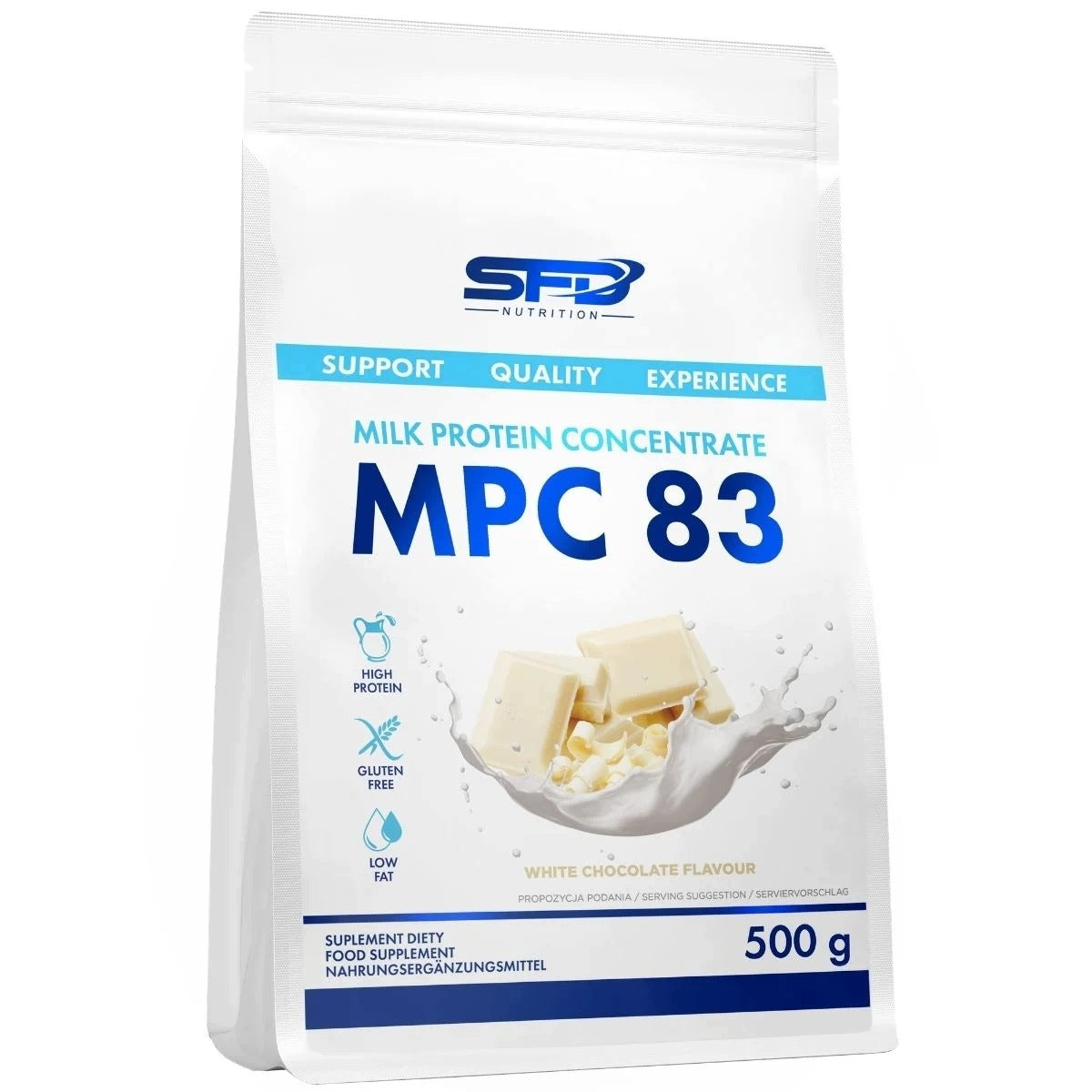 SFD NUTRITION MPC 83 500 g WHITE CHOCOLATE MILK PROTEIN CONCENTRATE PROTEIN
