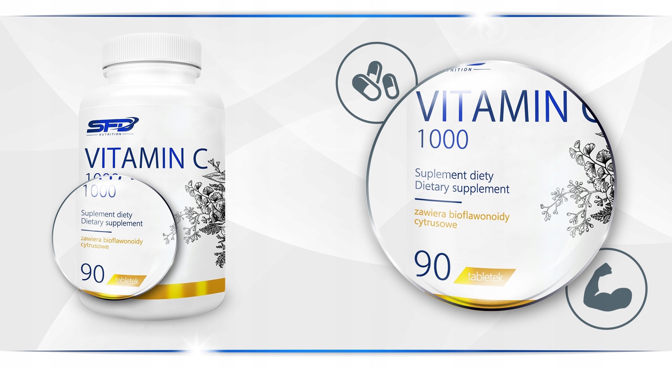 SFD VITAMIN MIN C 1000 90 TABLETS + BIOFLAVONOIDS VITAMIN C FOR IMMUNITY Packaging status original