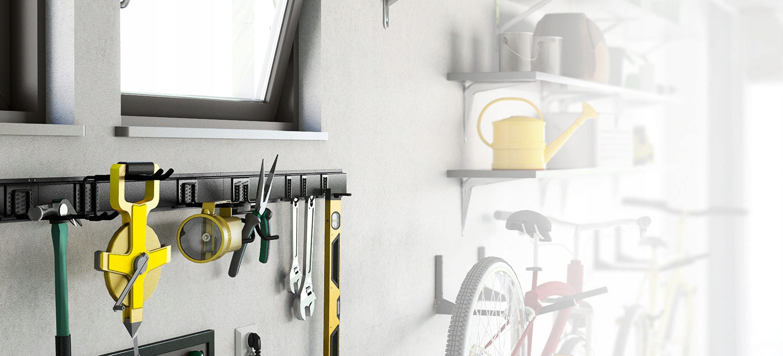 SGH4 GARAGE HOOK GOLIATH HOLDER WALL HANGER TOOLS CABLES 220X75MM Dominant material metal