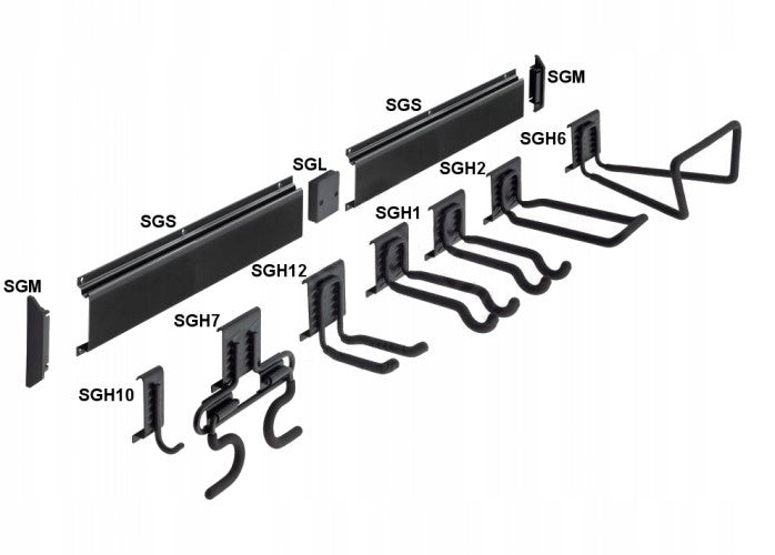 SGH4 GARAGE HOOK GOLIATH HOLDER WALL HANGER TOOLS CABLES 220X75MM Length 8 cm