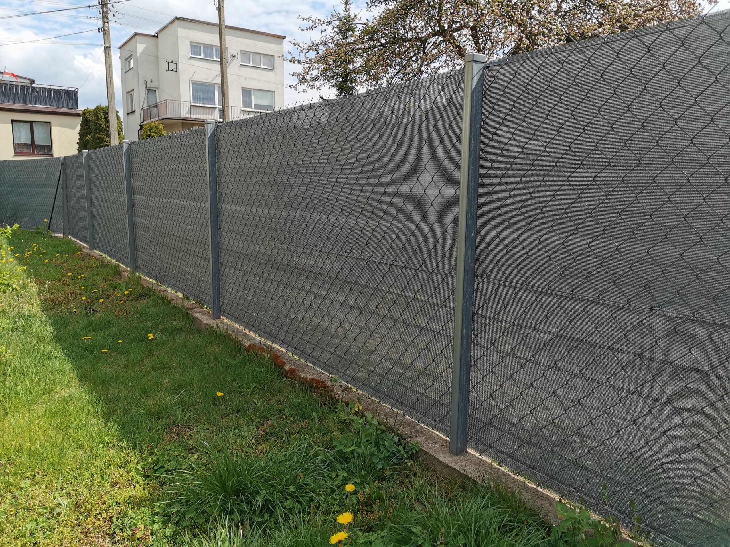 SHADING MESH 90% MASKING FENCE 1,5x50m + CLAMP BANDS GREY Shape rectangular