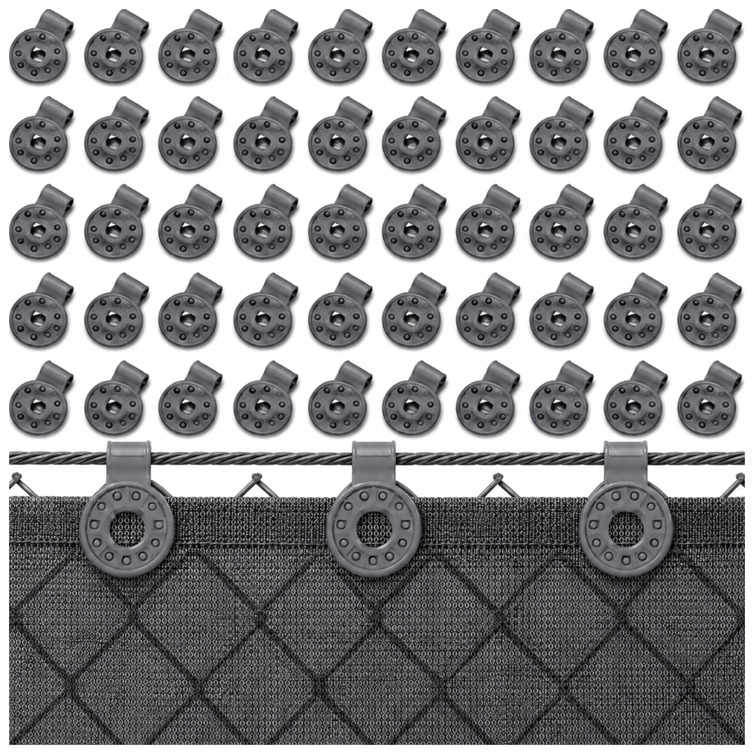 SHADING MESH CLIPS MOUNTING CLAMPS GREY 50 PCS