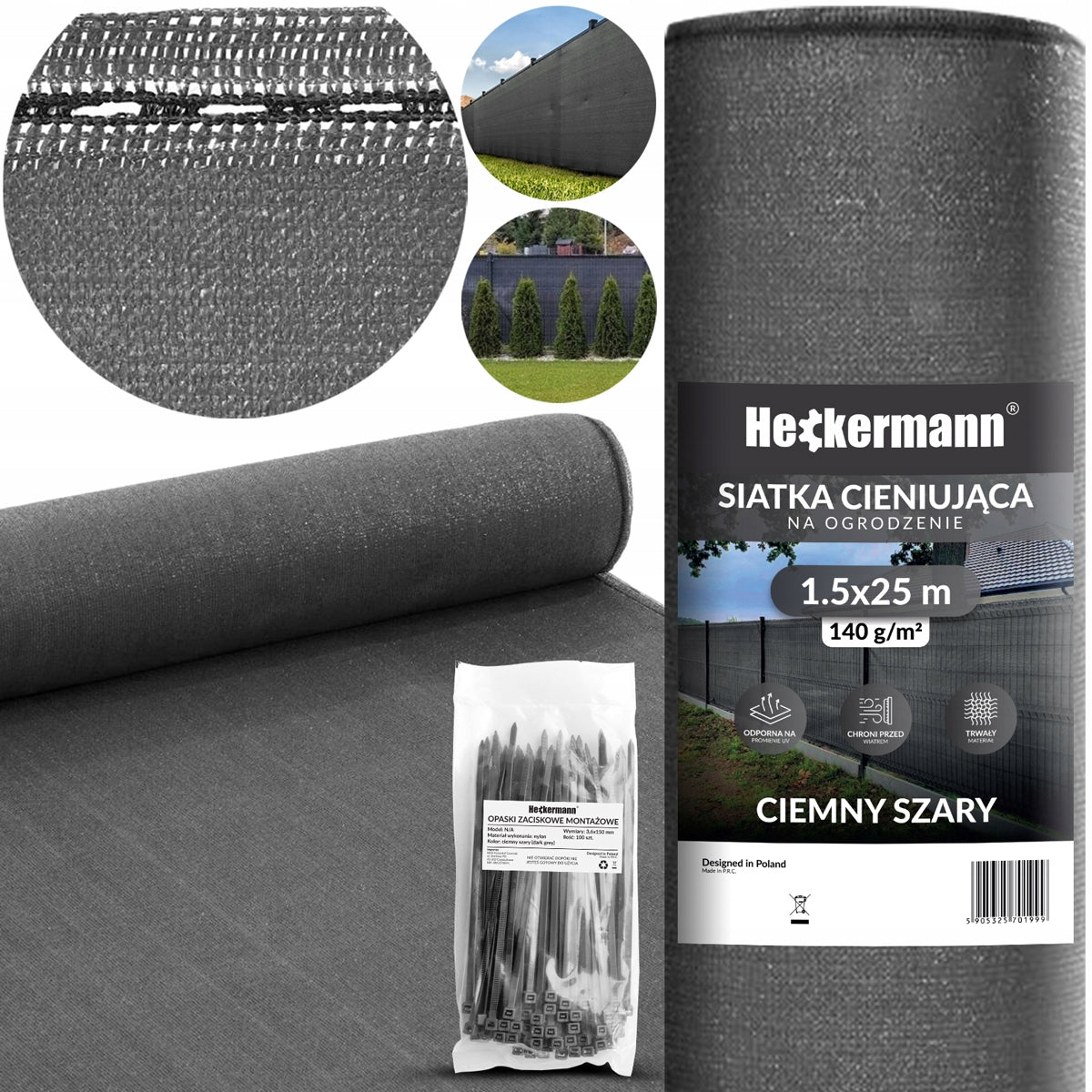 SHADING MESH MASKING 90% FOR FENCE UV SHIELDING FENCE 1,5x25m 140g