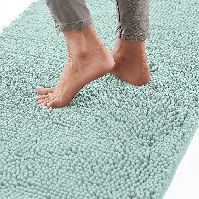 SHAGGY BATHROOM RUG Rectangular 53x87cm Anti-slip Pistachio Rug