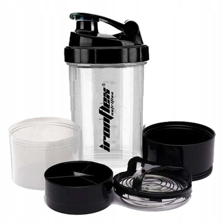 SHAKER 500ml IronFlex sealed SHAKER for nutrients with PROTEIN container Packaging status original