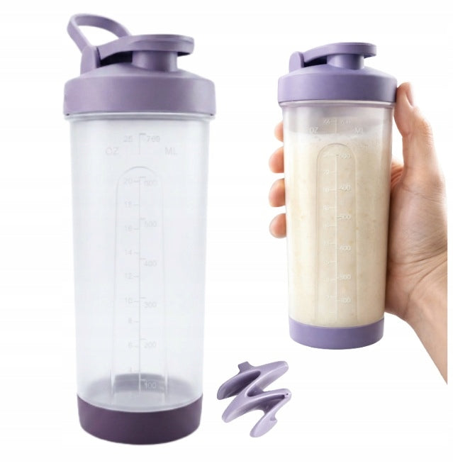 SHAKER WATER BOTTLE SEALED FOR PROTEIN CONDITIONERS FOR GYM PURPLE 760ML