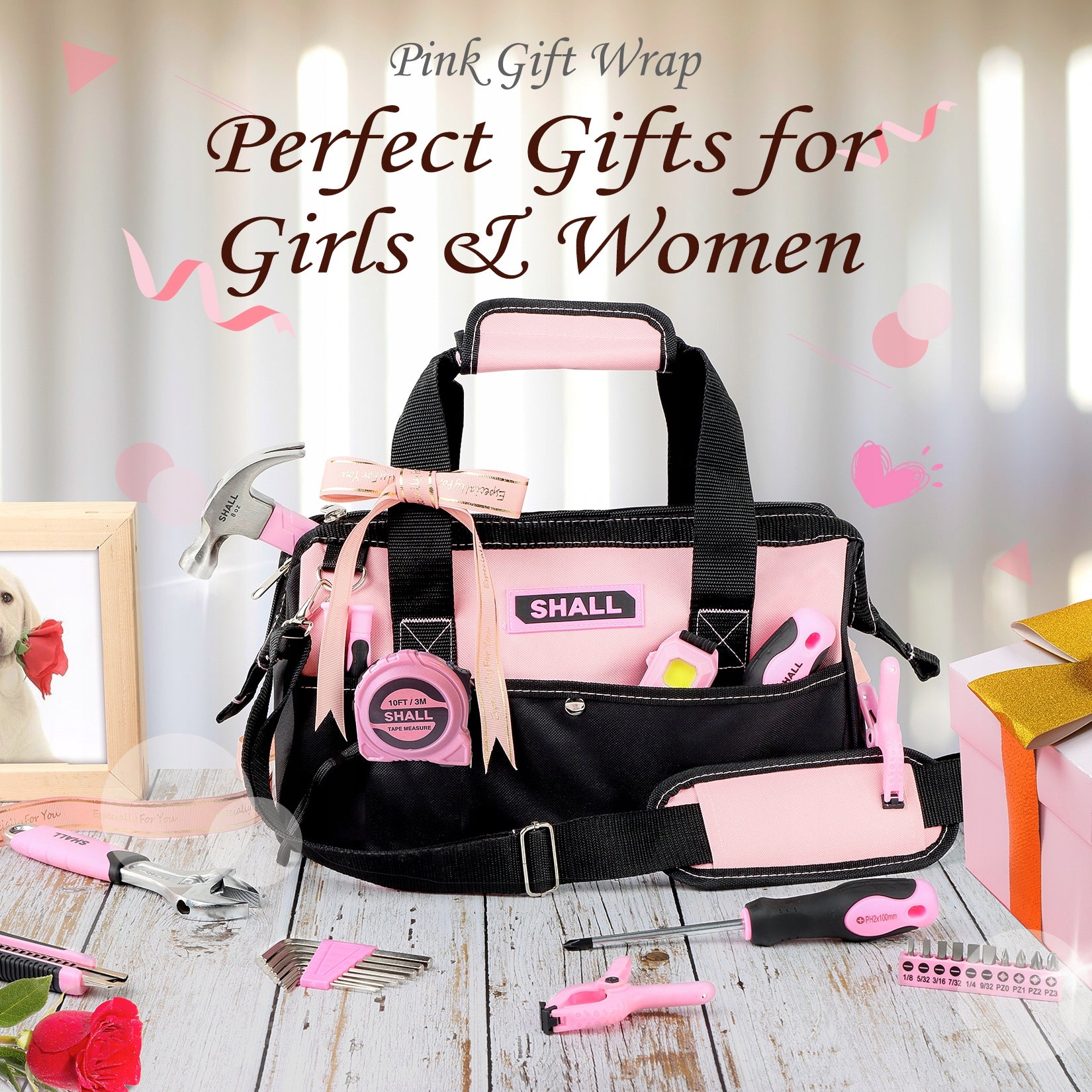 SHALL Pink Tool Set, 246-Piece Home Tool Kit for Women EAN (GTIN) 762983169500