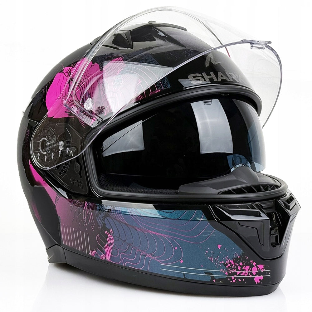 SHARK INTEGRAL HELMET D-SQUAL 3 LADY MAYFER BLACK/BLUE/PINK GLASS S Size S
