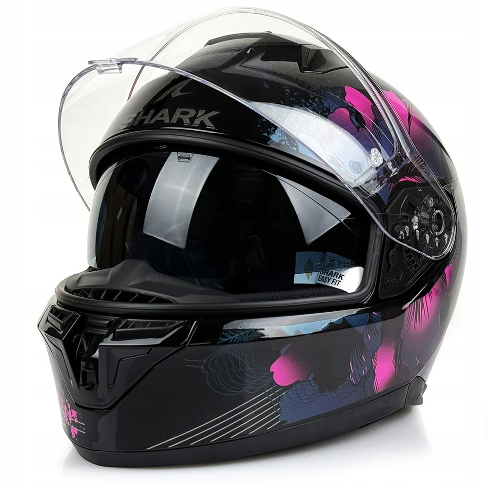 SHARK INTEGRAL HELMET D-SQUAL 3 LADY MAYFER BLACK/BLUE/PINK GLASS S