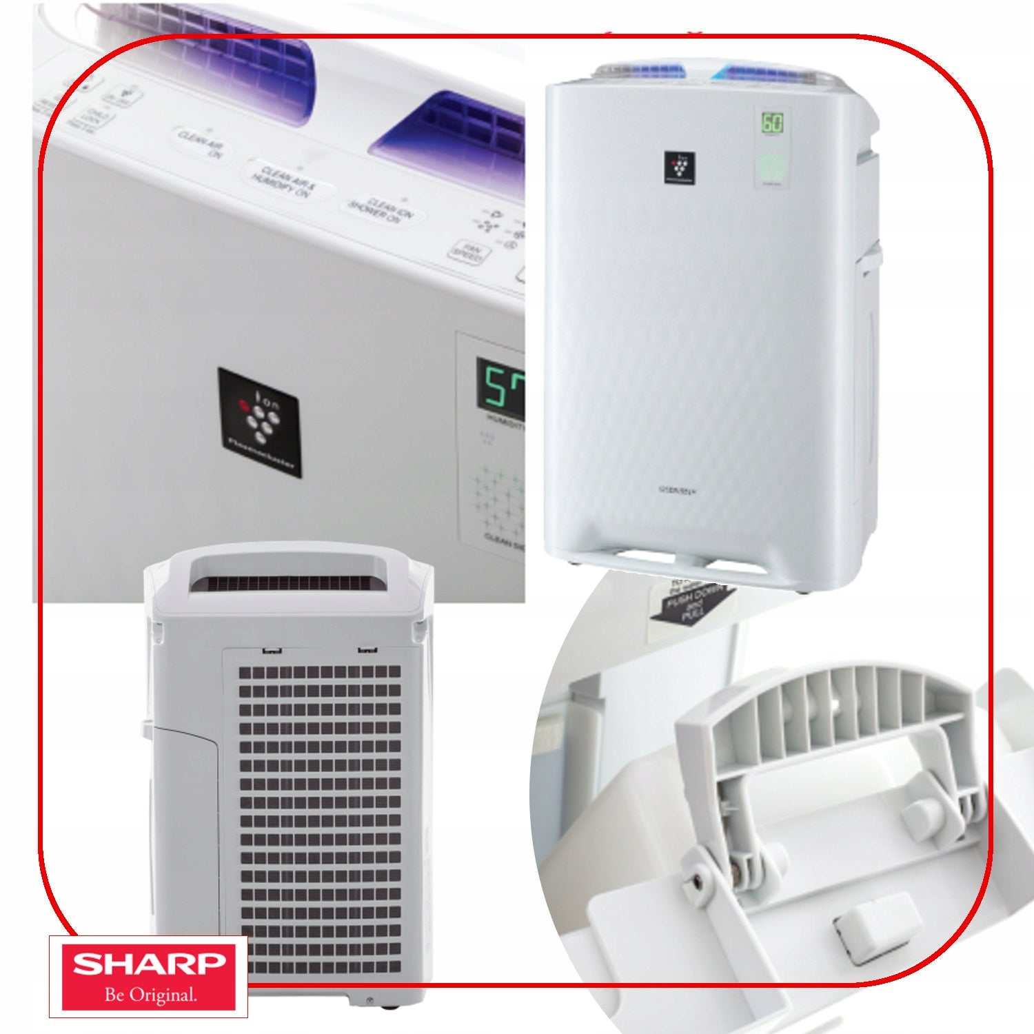 SHARP AIR PURIFIER HUMIDIFIER KCA50EUW HEPA POWERFUL SILENT IONIZATION Packaging status original