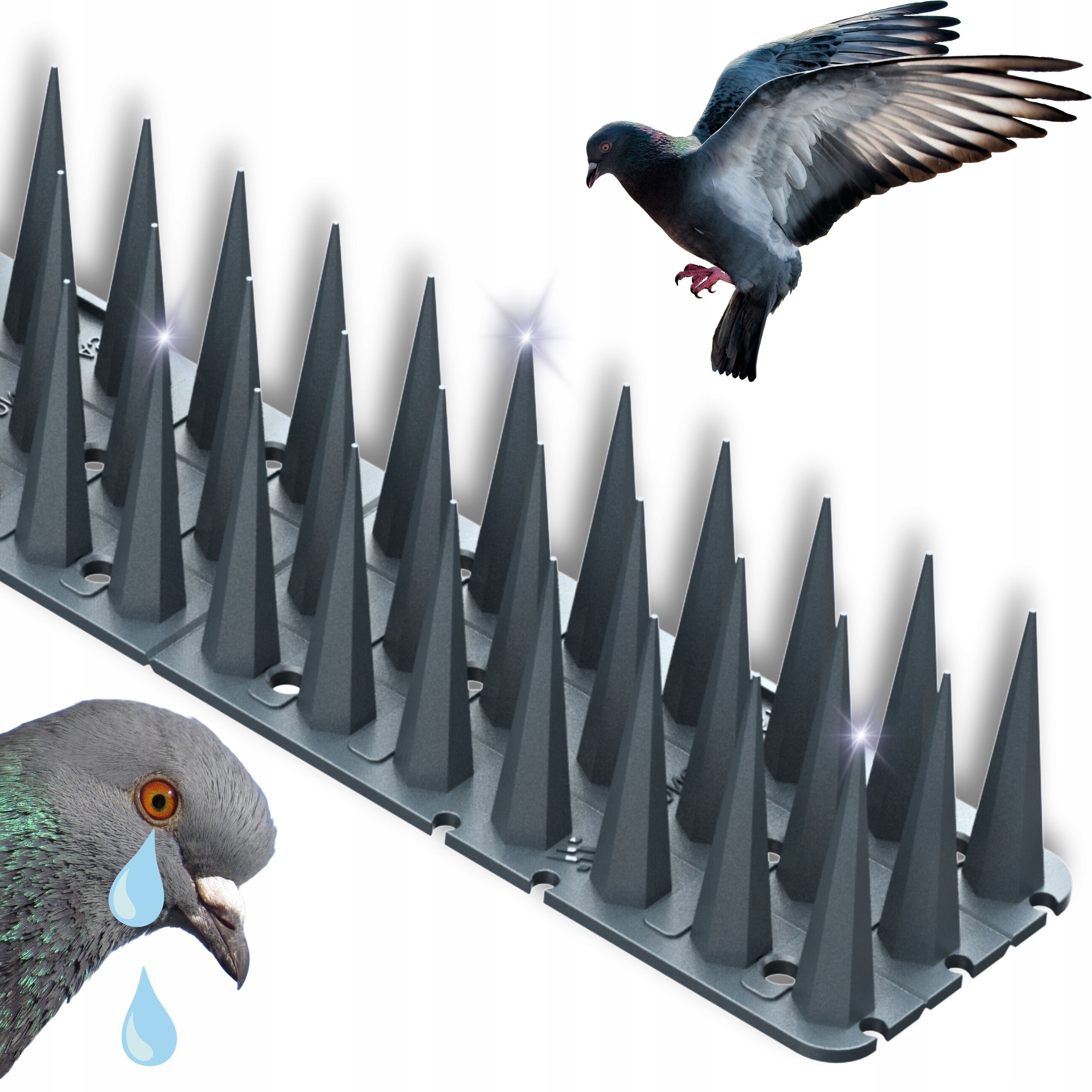 SHARP SPIKES birds pigeons against birds HIGHEST 4cm ANTHRACITE GREY 7016 EAN (GTIN) 5903796258714