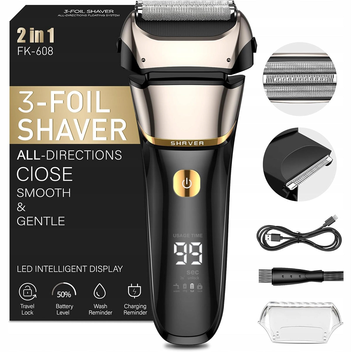 SHAVER BEARD TRIMMER 360° WET&DRY IPX7 Brand no brand