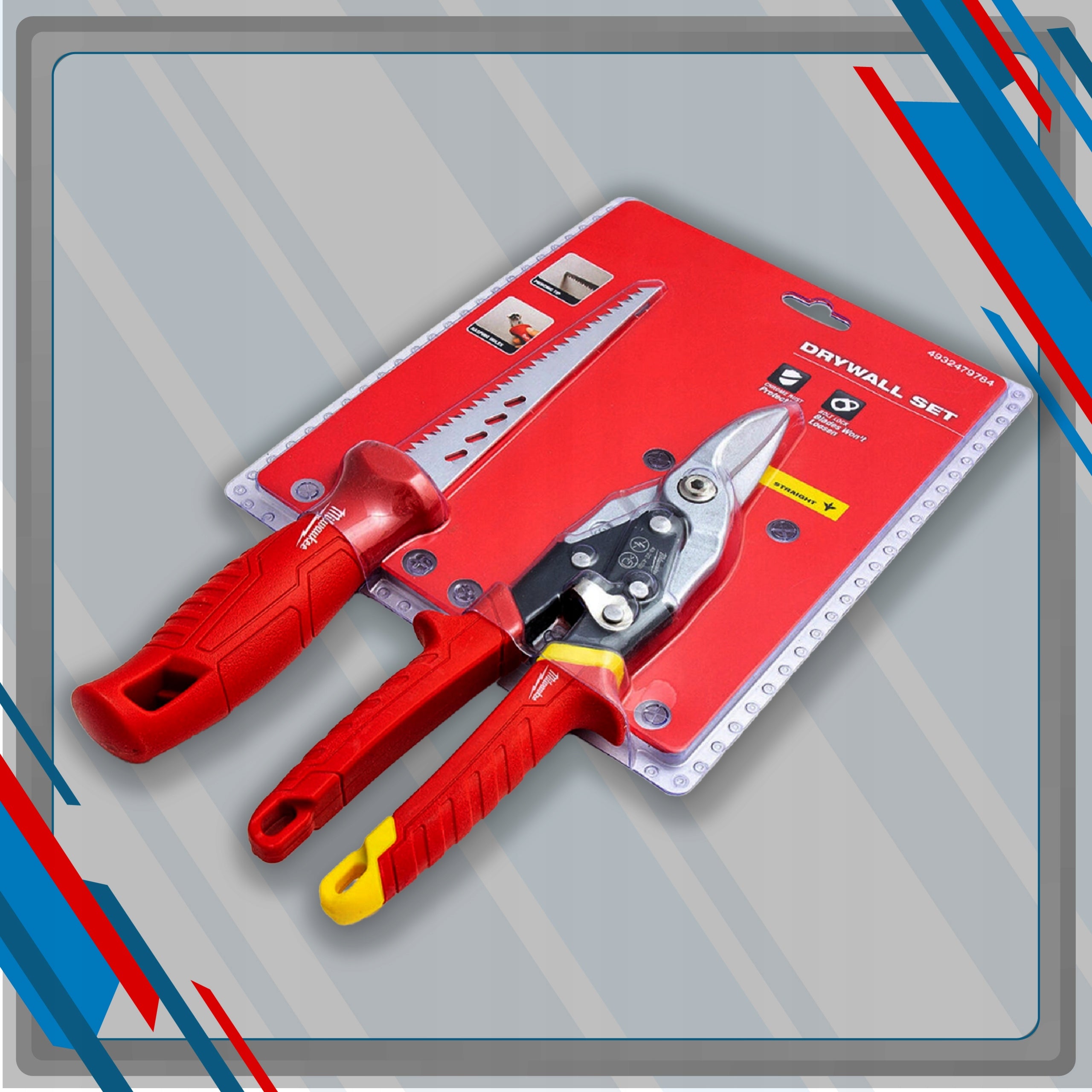 SHEARS FOR CUTTING SHEET METAL STRAIGHT + SAW KNIFE GK MILWAUKEE SET Brand Milwaukee