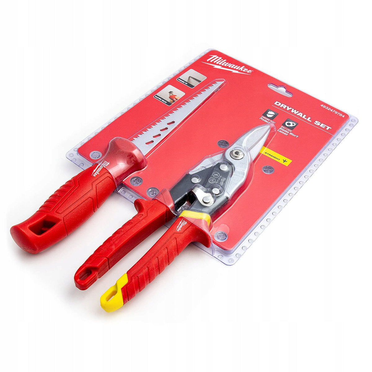 SHEARS FOR CUTTING SHEET METAL STRAIGHT + SAW KNIFE GK MILWAUKEE SET EAN (GTIN) 4058546375782