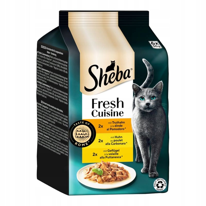 SHEBA FRESH CUISINE TASTE OF ROME cat sachet set MIX flavors 6x50g