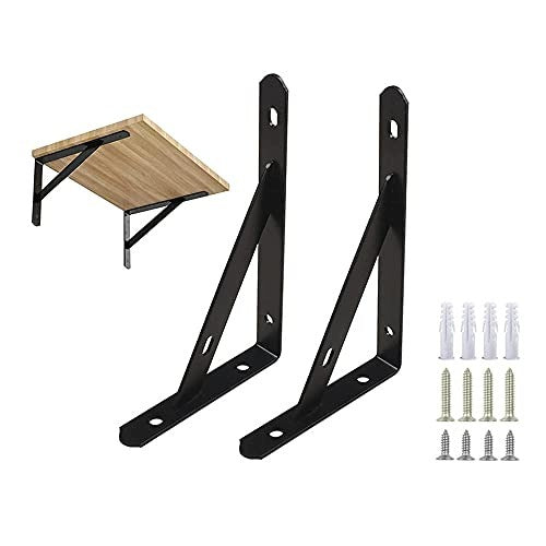SHELF BRACKETS TRIANGULAR METAL BLACK FOR WALLS 2 PCS 150X95MM Brand no brand
