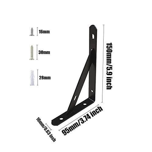 SHELF BRACKETS TRIANGULAR METAL BLACK FOR WALLS 2 PCS 150X95MM Manufacturer code Producent niezależny