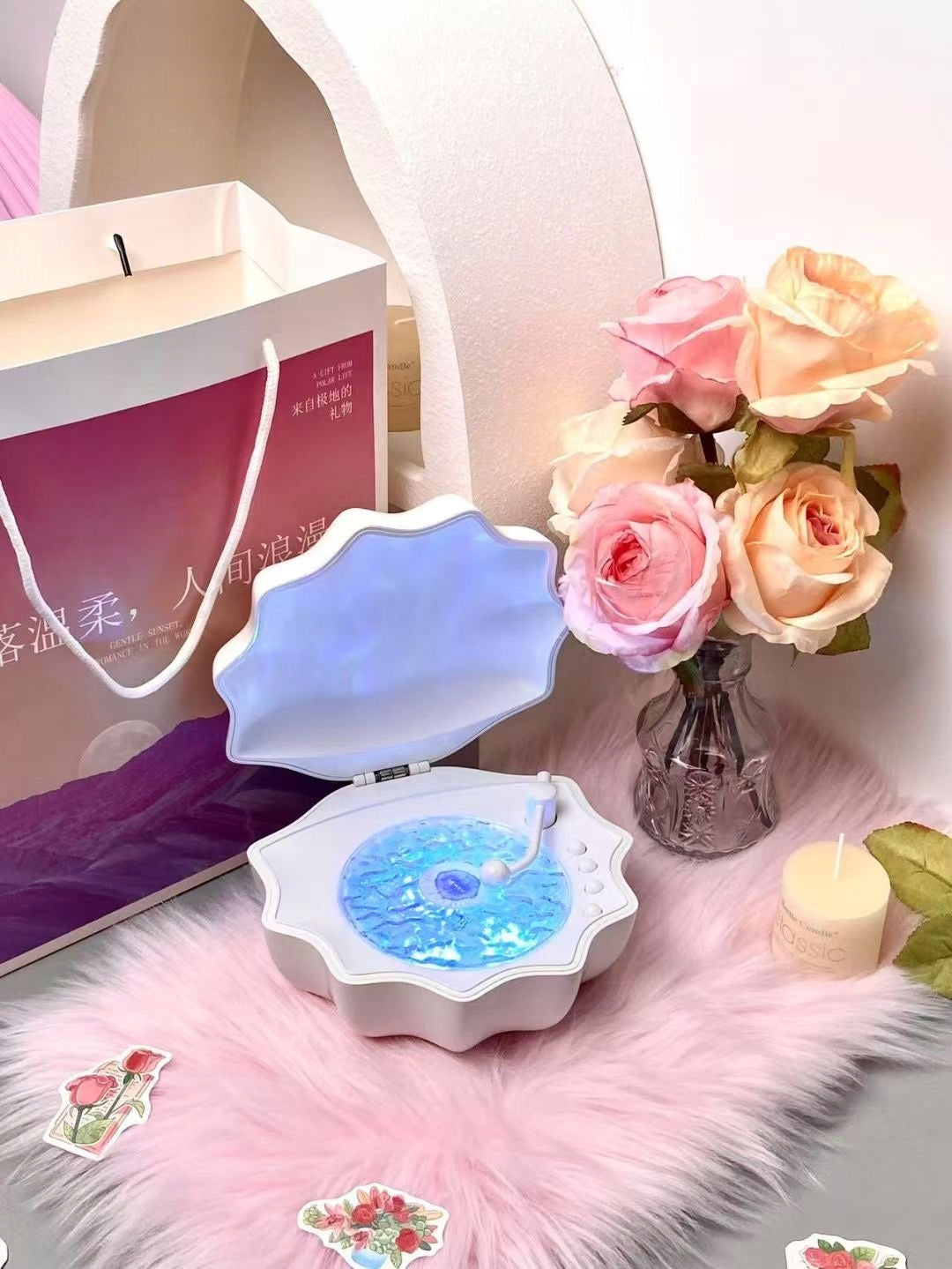 SHELL BLUETOOTH SPEAKER GIFT LAMP WAVES 4in1 PROJECTOR GIFT Manufacturer code MUSZLA AURORA