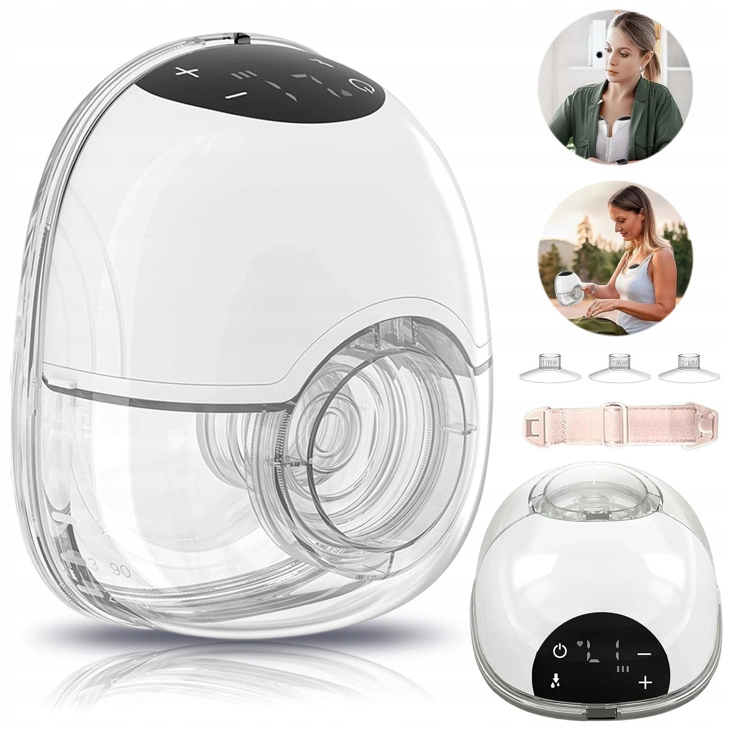 SHELL BREAST PUMP ELECTRIC WIRELESS HANDS-FREE PORTABLE 4 MODES