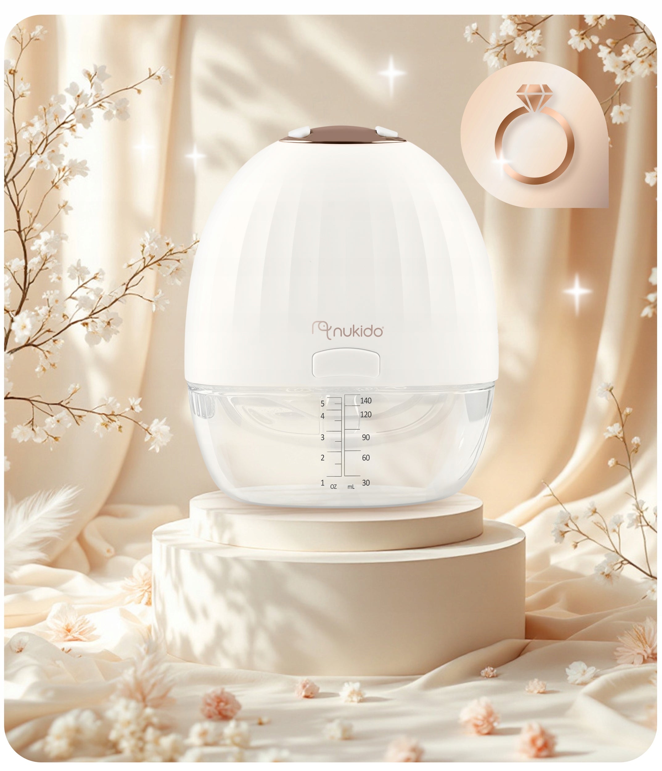 SHELL BREAST PUMP ELECTRIC WIRELESS HANDS-FREE PORTABLE NUKIDO Packaging status original