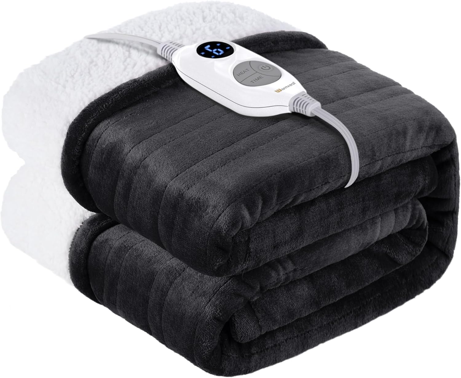 SHERPA FLANNEL ELECTRIC BLANKET 130×160CM 6 HEAT LEVELS WITH TIMER