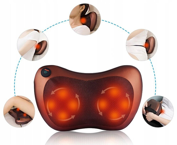 SHIATSU MASSAGE PILLOW BACK NECK MASSAGER BODY HEATING Brand Soulima