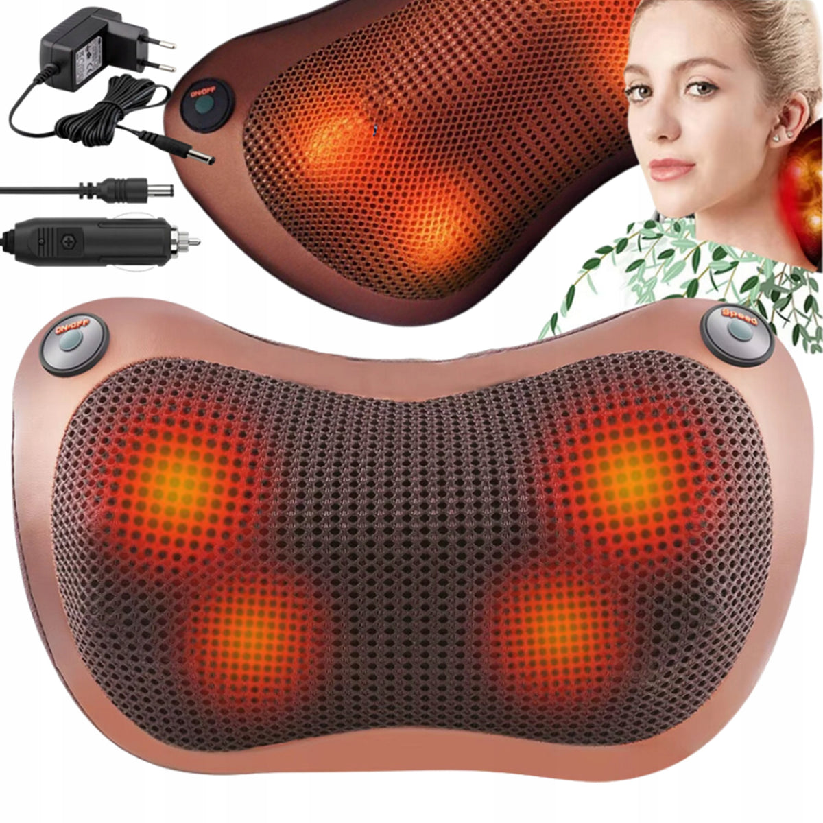 SHIATSU MASSAGE PILLOW FOR BACK NECK MASSAGER Packaging status original