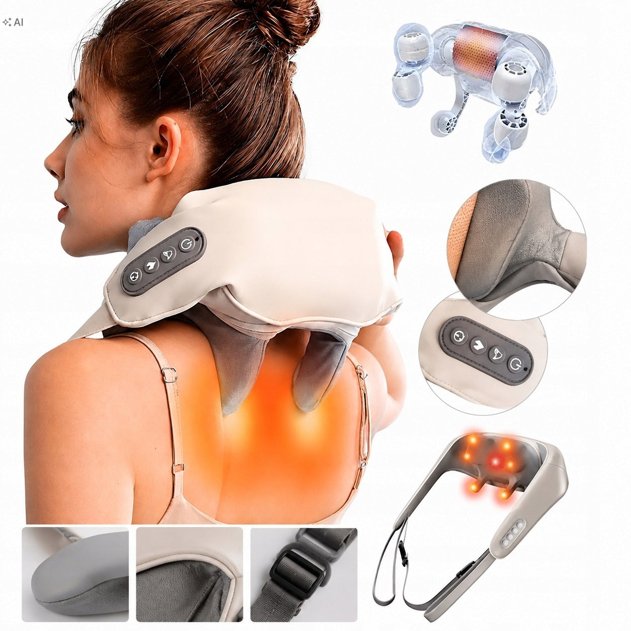 SHIATSU MASSAGER FOR BACK NECK WARMING COLLAR