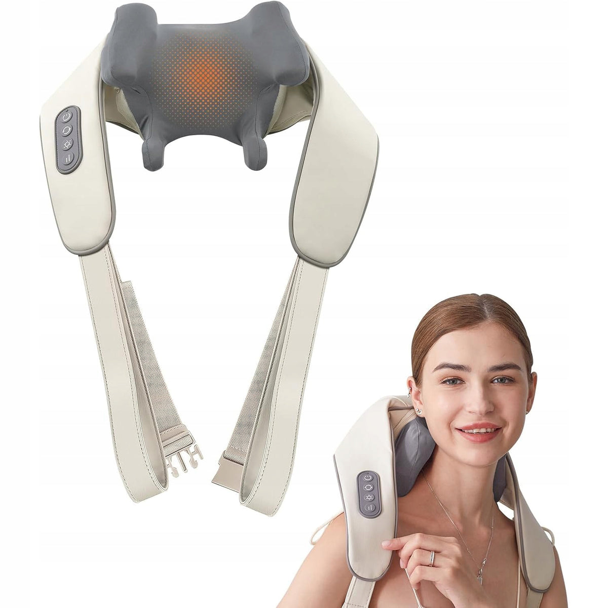 SHIATSU NECK MASSAGER, ELECTRIC TRAPEZOID NECK AND SHOULDER MASSAGER WITH HEAT Packaging status original