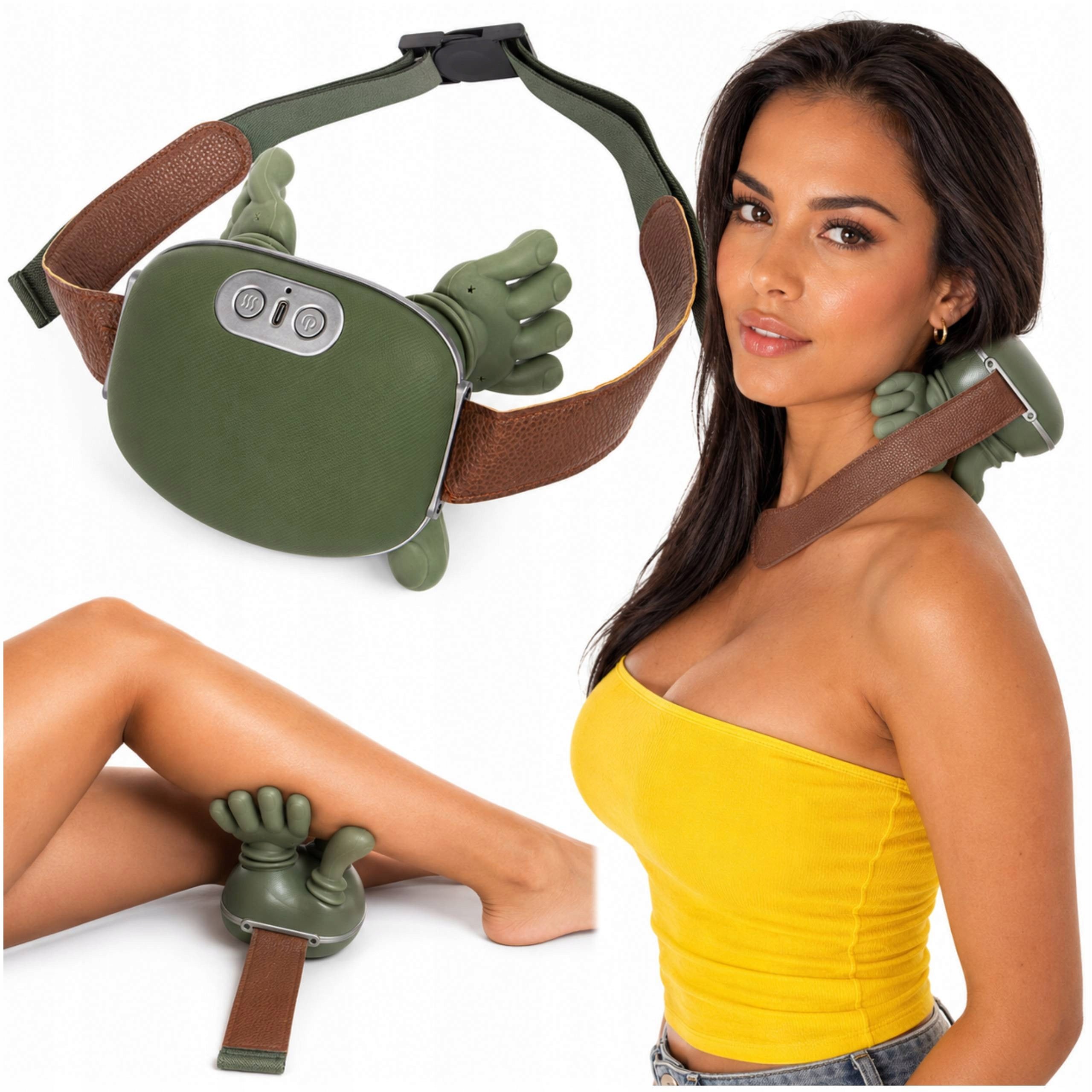 SHIATSU SHOULDER NECK MASSAGER STRONG KNEADING BATTERY HEATING ON THE BACK
