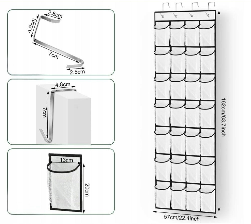 SHOE ORGANIZER DOOR HANGING SHELVES MULTIFUNCTIONAL STORAGE 14PA Manufacturer code ORGANIZER NA BUTY WISZĄCY NA DRZWI PUŁKI