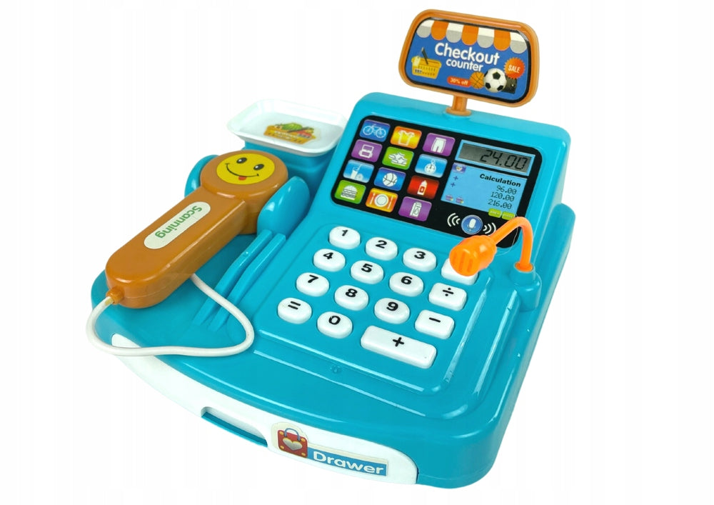 SHOP CASH REGISTER WITH SCANNER AND SCALE + ACCESSORIES - BATTERY OPERATED Brand LEAN Toys