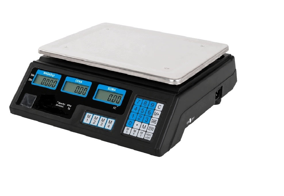 SHOP SCALE 40kg ELECTRONIC STORAGE LCD BATTERY Manufacturer code SM-1001