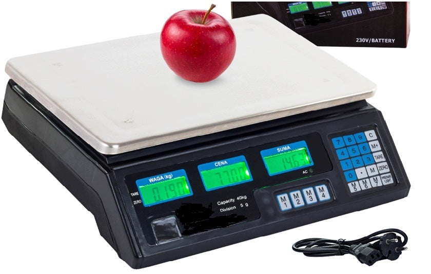 SHOP SCALE 40kg ELECTRONIC STORAGE LCD BATTERY Packaging status original