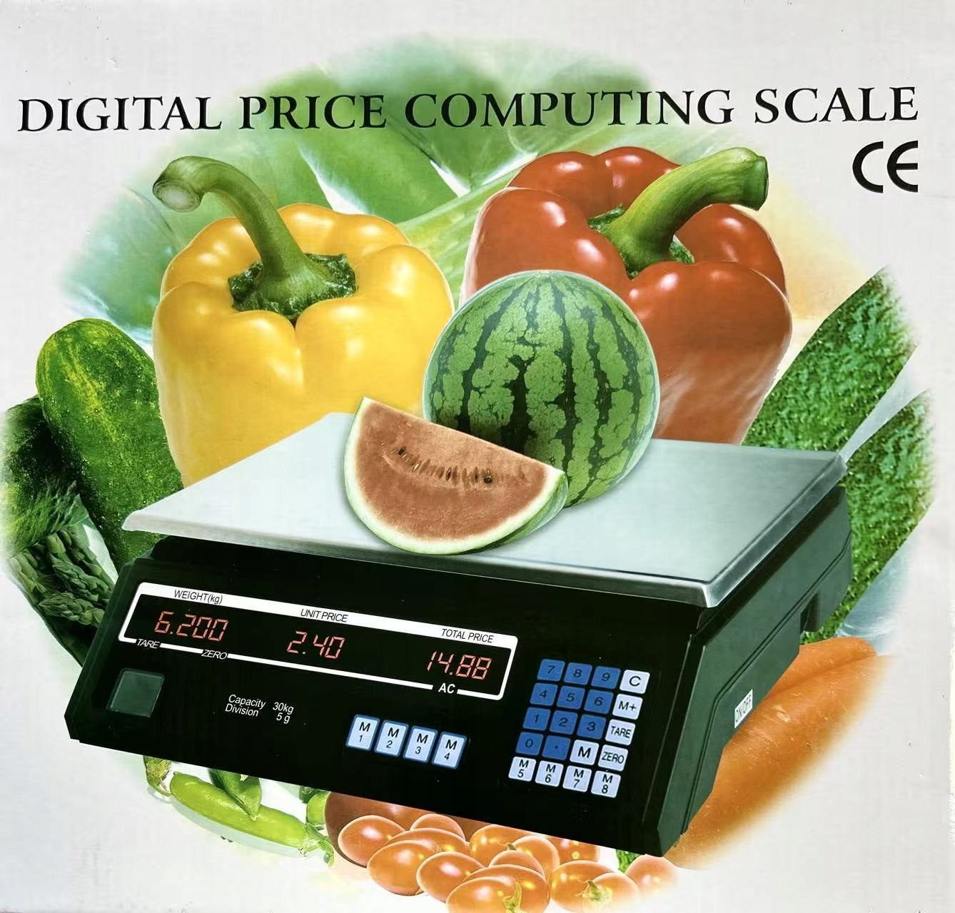 SHOP SCALE 40kg ELECTRONIC STORAGE LCD BATTERY