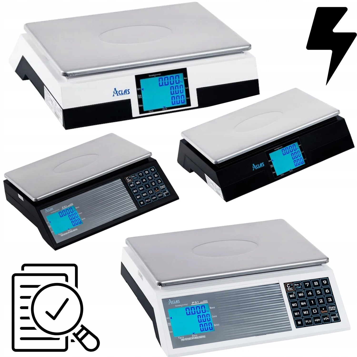 SHOP SCALE ACLAS PS1C-S BATTERY POWER SUPPLY 30 KG / 5G RS232 LEGALIZATION