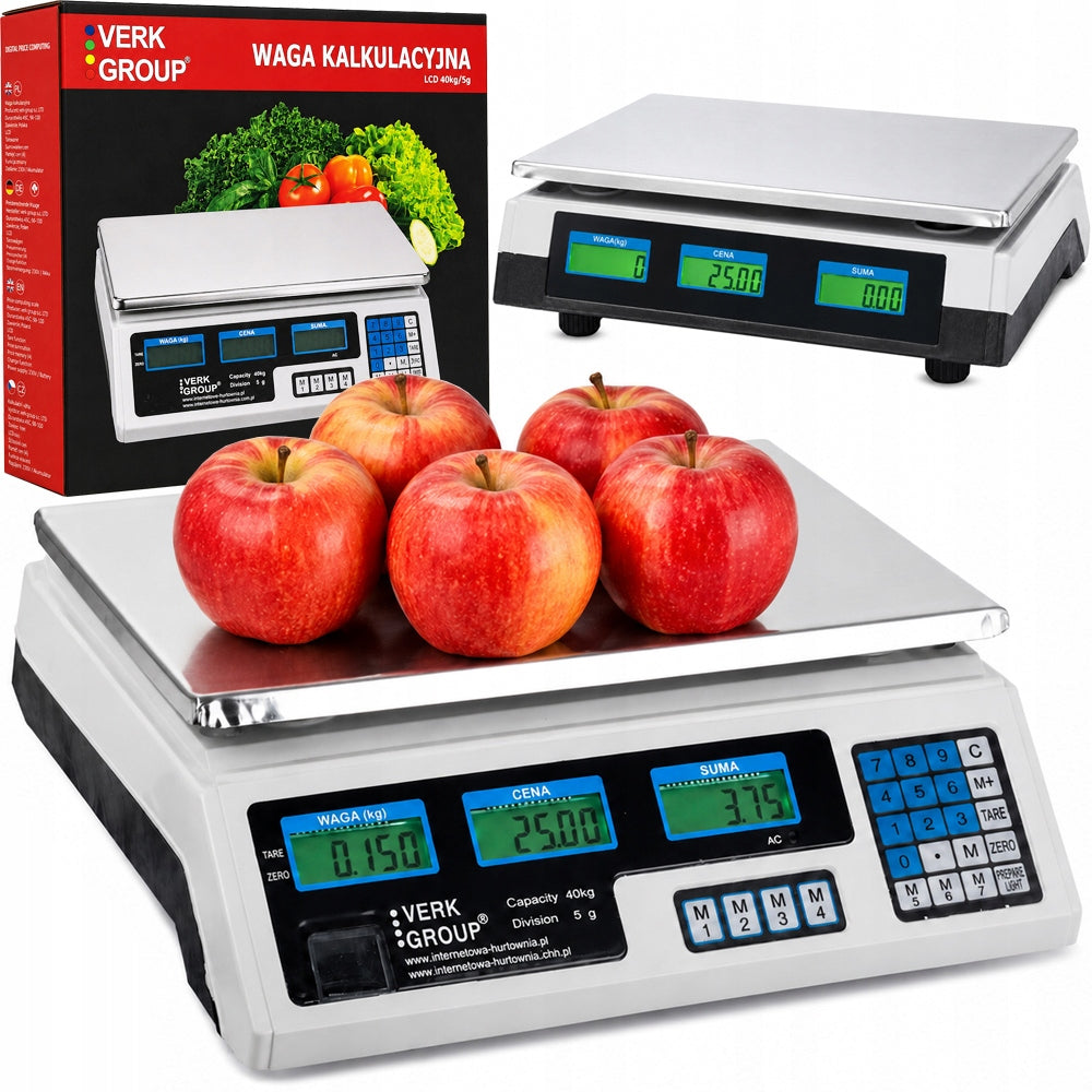 SHOP SCALE ELECTRONIC ELECTRIC CALCULATION LCD 40kg CORDLESS