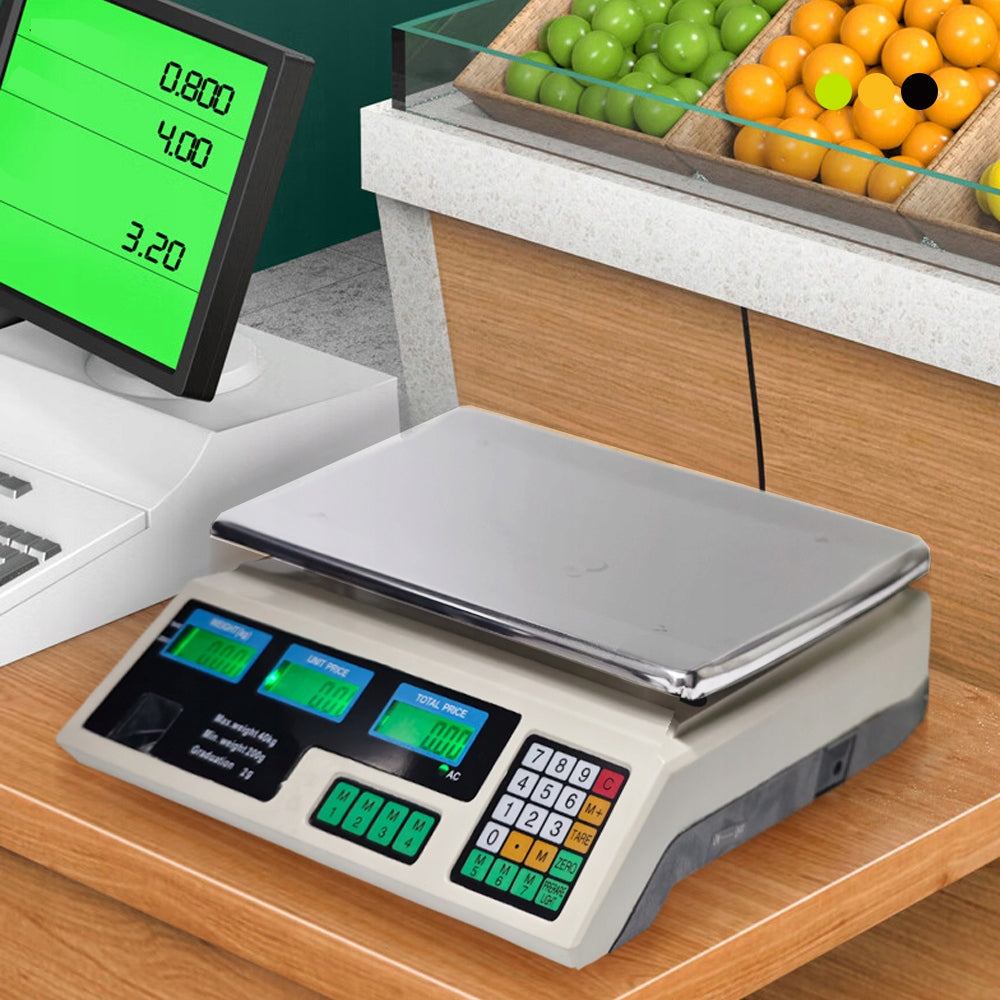 SHOP SCALE ELECTRONIC WIRELESS CALCULATION LCD 40KG 2G AKU Manufacturer code 6HG3165WHEU