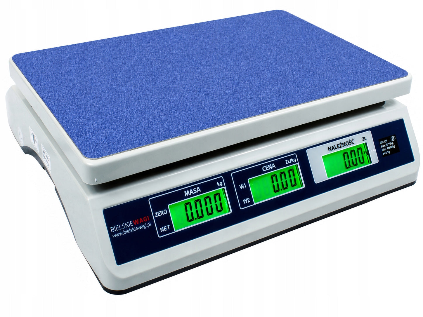 SHOP SCALE WITH ELECTRONIC LEGALIZATION 30KG/5g CALCULATION BIELSKIE WAGI Manufacturer code BW-LH 15/30kg