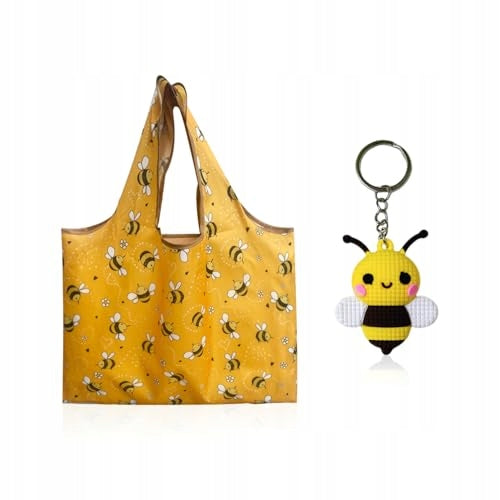 SHOPPING BAG FOLDING BEES WOMEN'S REUSABLE 58X66CM Brand no brand