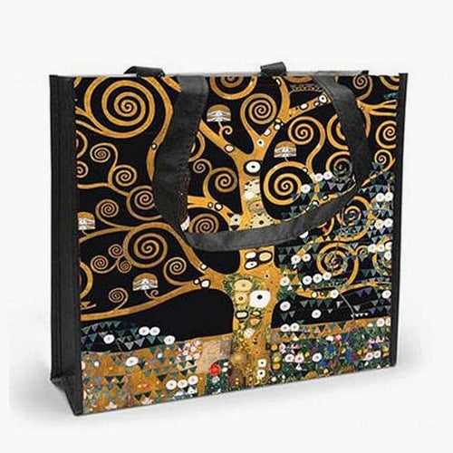 SHOPPING BAG TREE OF LIFE KLIMT COLORFUL PLASTIC FOR HOME