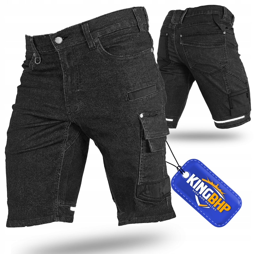 SHORTS JEANS STRETCH Elastic slimmed WORK PANTS DENIM