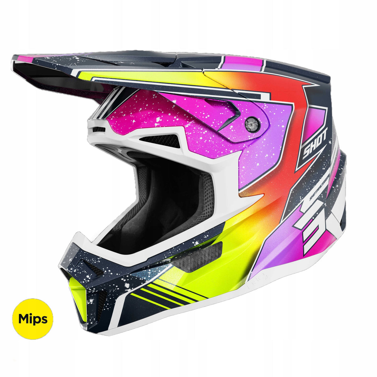 SHOT LITE RACING Motocross/ATV Helmet - Blue/Yellow Pearly - Size S A05-21OA-B01-08