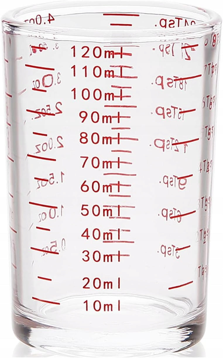 SHOT SCOOP 120 ML GRADUATED GLASS CUP BARTENDING JIGGER FOR BAR