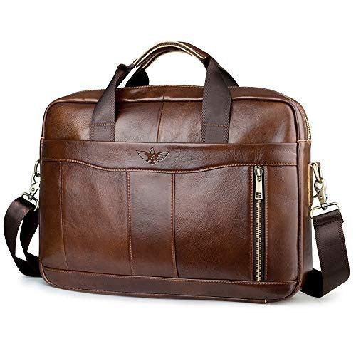 SHOULDER BAG MEN'S LEATHER LAPTOP BUSINESS POSTMAN 40 CM leather Brand no brand